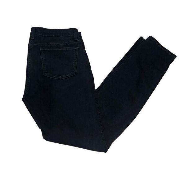 Eileen Fisher Black Skinny Leg Denim Jeans Casual Capsule Wardrobe Sz 10 - Picture 1 of 6